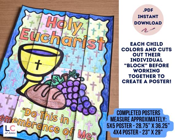 Holy Eucharist Collaborative Poster Project | First Communion Catholic ...