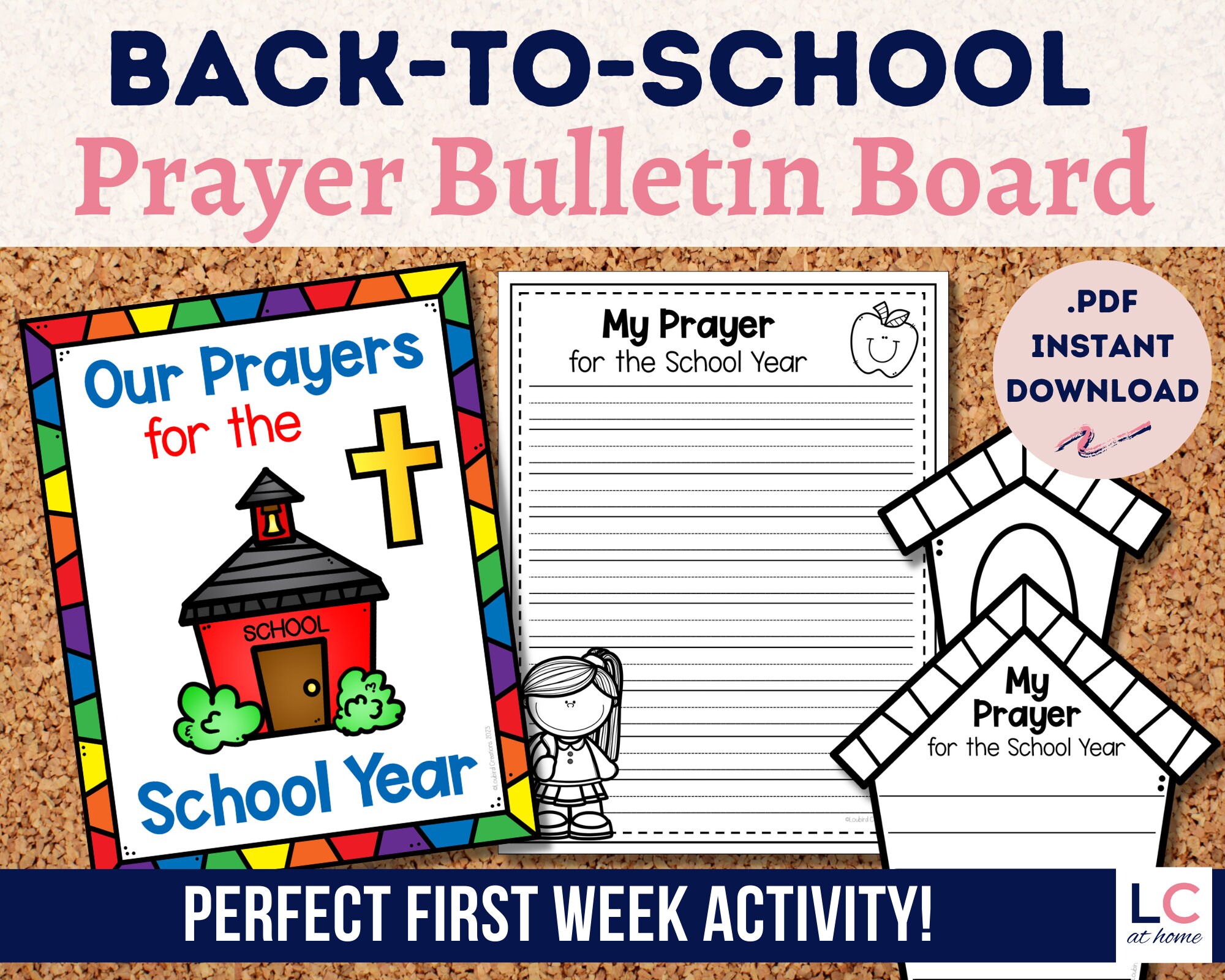 Back to School Prayer Bulletin Board Writing Lesson Catholic Etsy