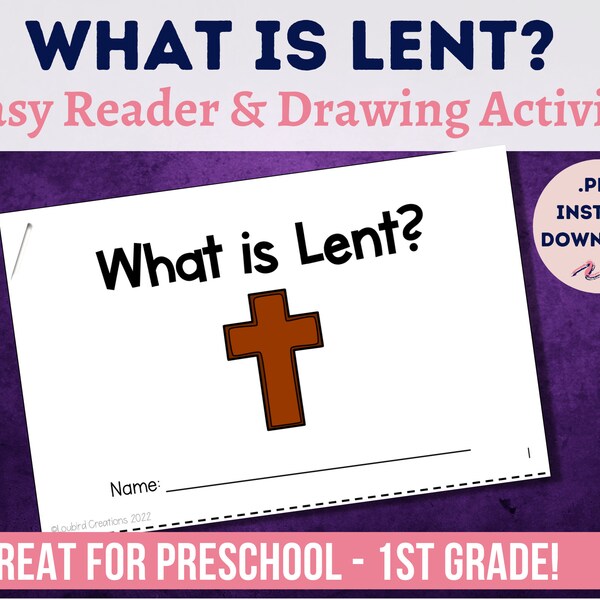 Lent Easy Reader for Catholic Kids | Ash Wednesday | Holy Week | Sunday School Booklet