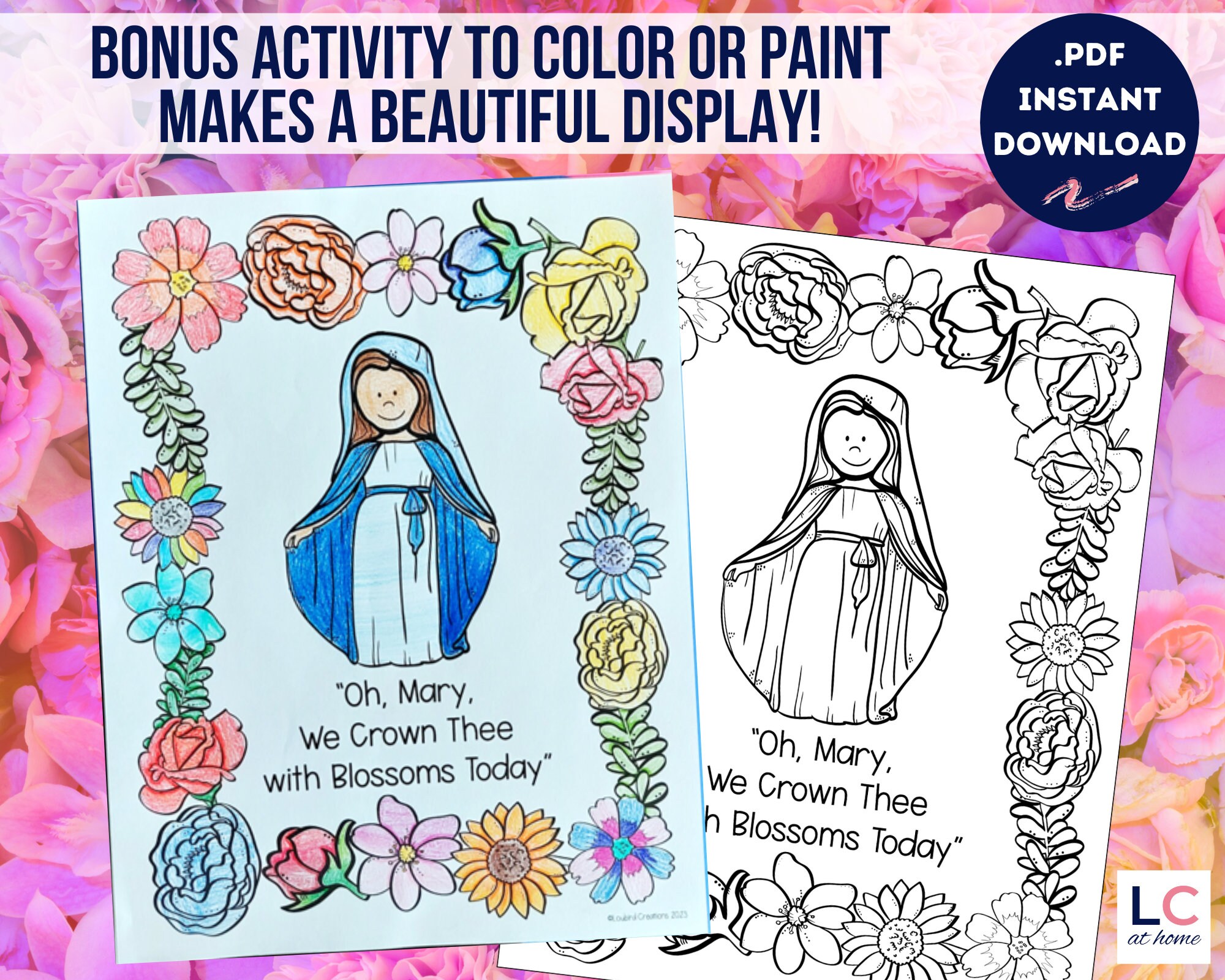 May Crowning Activities and Coloring Sheet for Catholic Kids | Mary ...