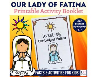 Our Lady of Fatima Activity Book for Catholic Kids | Mary Apparitions | Our Lady of the Rosary | Catholic Homeschool | Portugal Saints