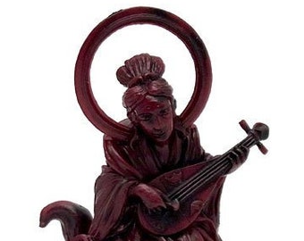 Takara Fukujin Netsuke Gods #8 Benzaiten Goddess of Eloquence (wood version)