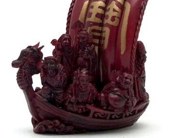 Takara Fukujin Netsuke Gods #1 Treasure Ship (wood version)