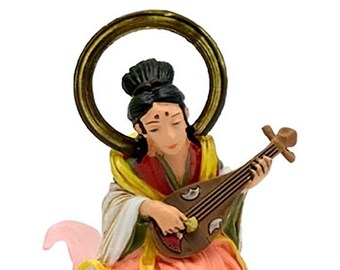 Takara Fukujin Netsuke Gods #8 Benzaiten Goddess of Eloquence (colored version)