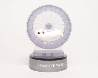 Horico, Kaiyodo Hamster's Figure Collection #s2 Hamster Wheel (purple) with Dzungnan Hamster (gray) 2006 release