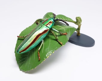 Yujin, Kaiyodo Japanese Insects Gachapon #8 Japanese Metallic Woodbore Beetle