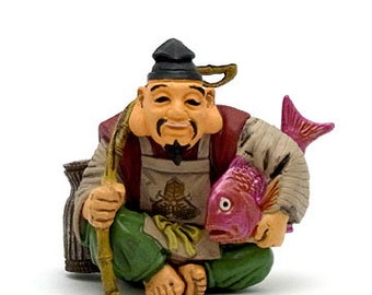 Takara Fukujin Netsuke Gods #2 Ebisu God of Fishermen and Luck (colored version)