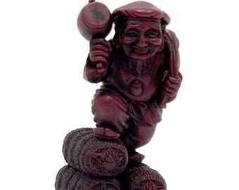 Takara Fukujin Netsuke Gods #5 Daikokuten Diety of Fortune and Wealth (wood version)