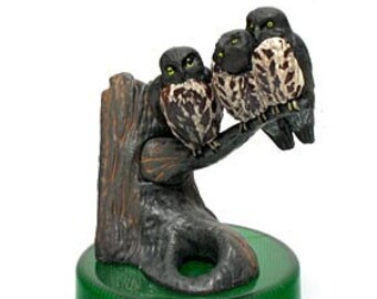 Kaiyodo Suntory Birdtales Series 2 Bottlecap: #1 Northern Boobook Owl