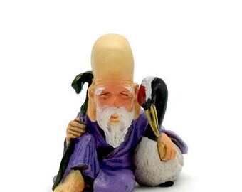 Takara Fukujin Netsuke Gods #4 Fukurokuju Seven Lucky Gods (colored version)
