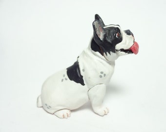 Takara, Kaiyodo ChocoQ Pets Part 5 #129 French Bull Dog (white & black)