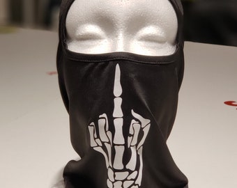 ski mask middle finger design black balaclava mask