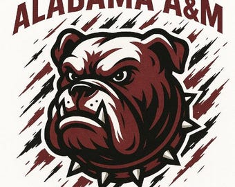 Alabama A&M Bulldog Print: Transparent PNG, DTG DTF (Digital Download)