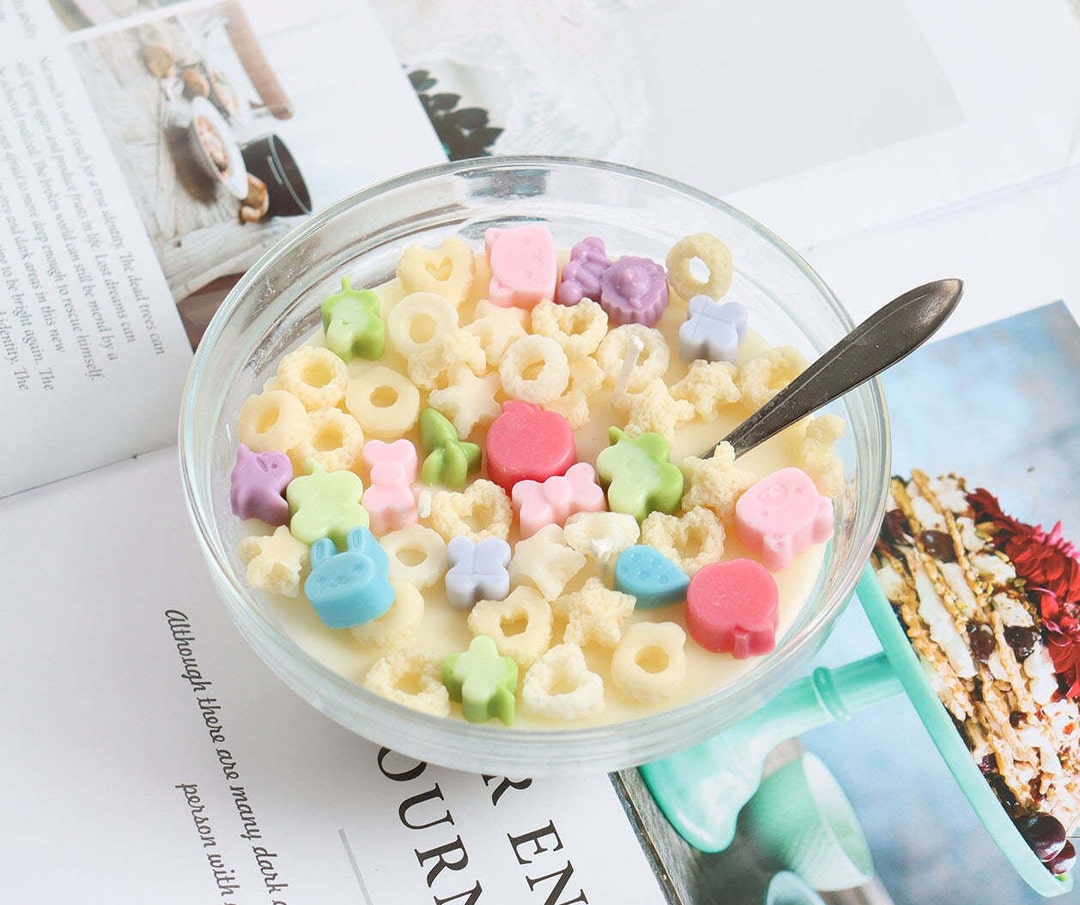 Cereal Bowl Candle With Spoon. Glass Bowl Candle. Cereal Bowl. Etsy