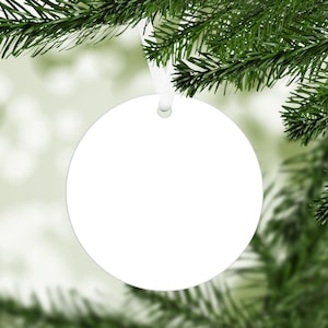 Round Aluminum Sublimation Holiday Ornament, Blanks, Metal Blanks, Aluminum Ready to Sublimate, Sublimation Christmas Ornament