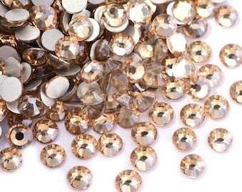 Golden Champagne Glass Rhinestones