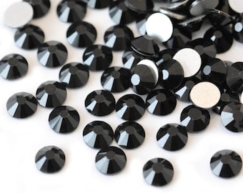 Jet Black Glass Rhinestones