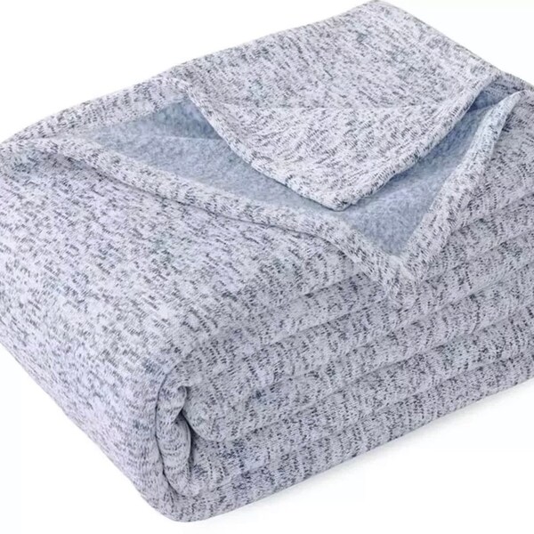 Gray Sweater Fleece Blanket, Sublimation Blanket