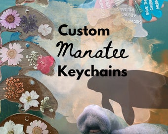 Custom Manatee Keychain with Matching Tassel
