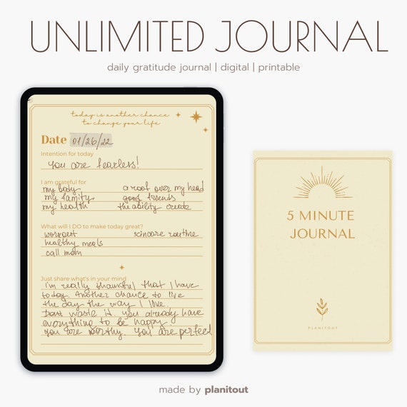 5 Minute Gratitude Journal Digital and Printable PDF for - Etsy