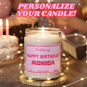 Happy Birthday Candle, Custom Birthday Candle Gift, Candle with sprinkles, Birthday Candle, Personalized candle gift