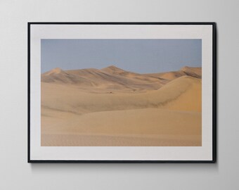 Sand Dune Landscape Fine Art Print, Minimal Art Style Namibian Dessert Print