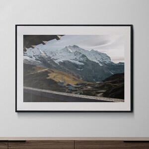 Swiss Lookout Landscape Print, Mountain Art Switzerland Alps, Nature Decor