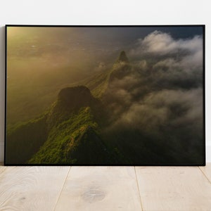 Tree Peaks Range, Oahu Hawaii, Sunrise Over Olomana Print