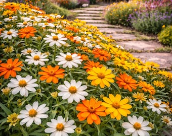 Zinnia Flower Seeds Classic Linearis: Non-GMO Organic Ground Cover Flowers