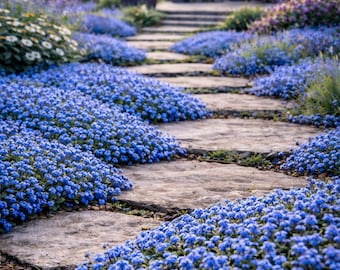 Heirloom Blue Creeping Thyme Seeds: Non-GMO Flower Seed Packet, Fragrant Ground Cover