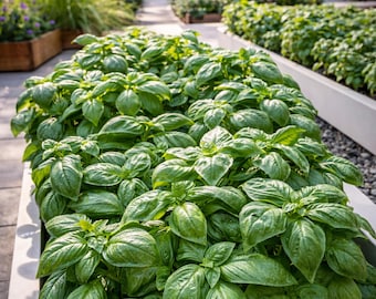 Sweet Basil Seeds Non-GMO Heirloom Herb, Organic Ocimum Basilicum for Outdoor Garden Planting