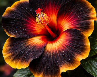 Rare Black Pink Purple Hibiscus Seeds "Black Rainbow" Giant Flower Tropical Seeds - Perennial - Easy to Grow - Huge Flowers