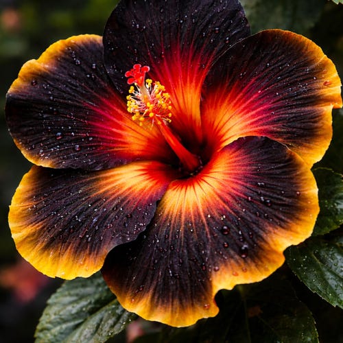 Rare Black Pink Purple Hibiscus Seeds "Black Rainbow" Giant Flower Tropical Seeds - Perennial - Easy to Grow - Huge Flowers