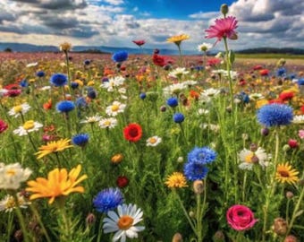 Seeds Perennial Wildflower Mix: Non-GMO, 18 Heirloom Varieties, Pollinator Friendly Pack
