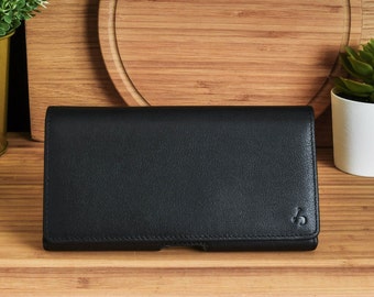 Smooth Calfskin Genuine Leather Holster, Belt Clip for iPhone 12-17 Pro Max with Magnetic Closure to Keep Your Phone Securely in the Case