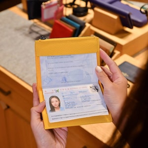 Mango Gelbe Pebble Grain Leder Passport Brieftasche - Leichtes & Perfektes Geschenk für Reisende