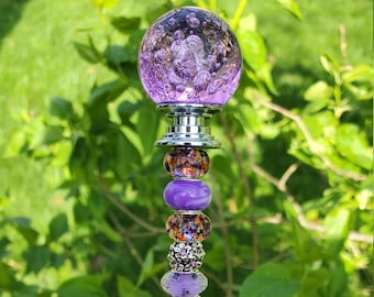 Beaded Garden Stake | Outdoor Yard Art Decor | Gift for Garden Lovers | Colorful Plant Stake | Handmade Garden Decoration | Unique Gift
