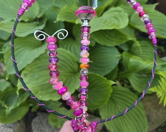 Set di tralicci per piante con perline / Supporto per piante da interno / Decorazione colorata per piante / Regalo per amanti delle piante / Traliccio per piante da appartamento fatto a mano