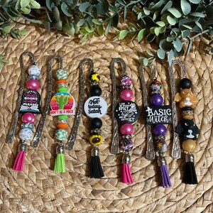 ビーズブックマーク：楽しいシリコンビーズアクセント、金属金具