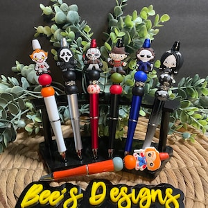 Horror Movie Pens, Halloween Pens, Ballpoint Pens, Beadable Pens