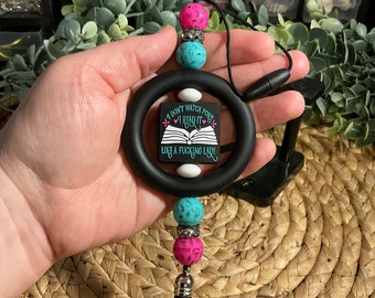 Bookish Car Charm: Smutty Reader Rear View Mirror Accessory