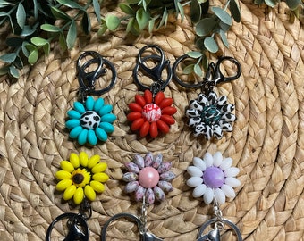 Flower Keychains, Customizable Flower Keychains