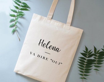 Tote Bag EVJF Va dire "Oui" personnalisé