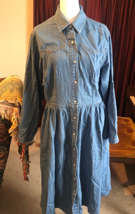 Vintage Gitano Pearlsnap Denim Dress