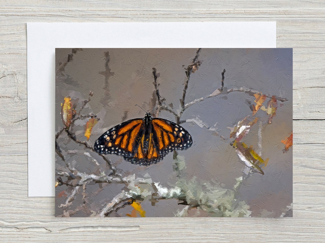 Monarch Butterfly, Original Art, 5x7 Note Card With Envelope, Blank ...