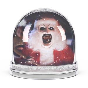 Terrifier 3 Snow Globe featuring Art the Clown in Santa Costume