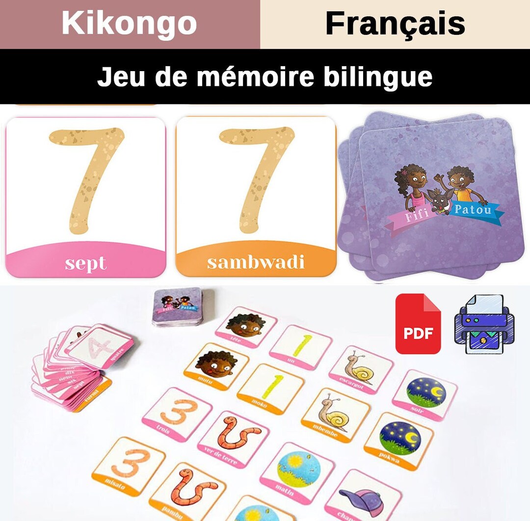Memory French Kikongo Memory Game to Print and Make Etsy