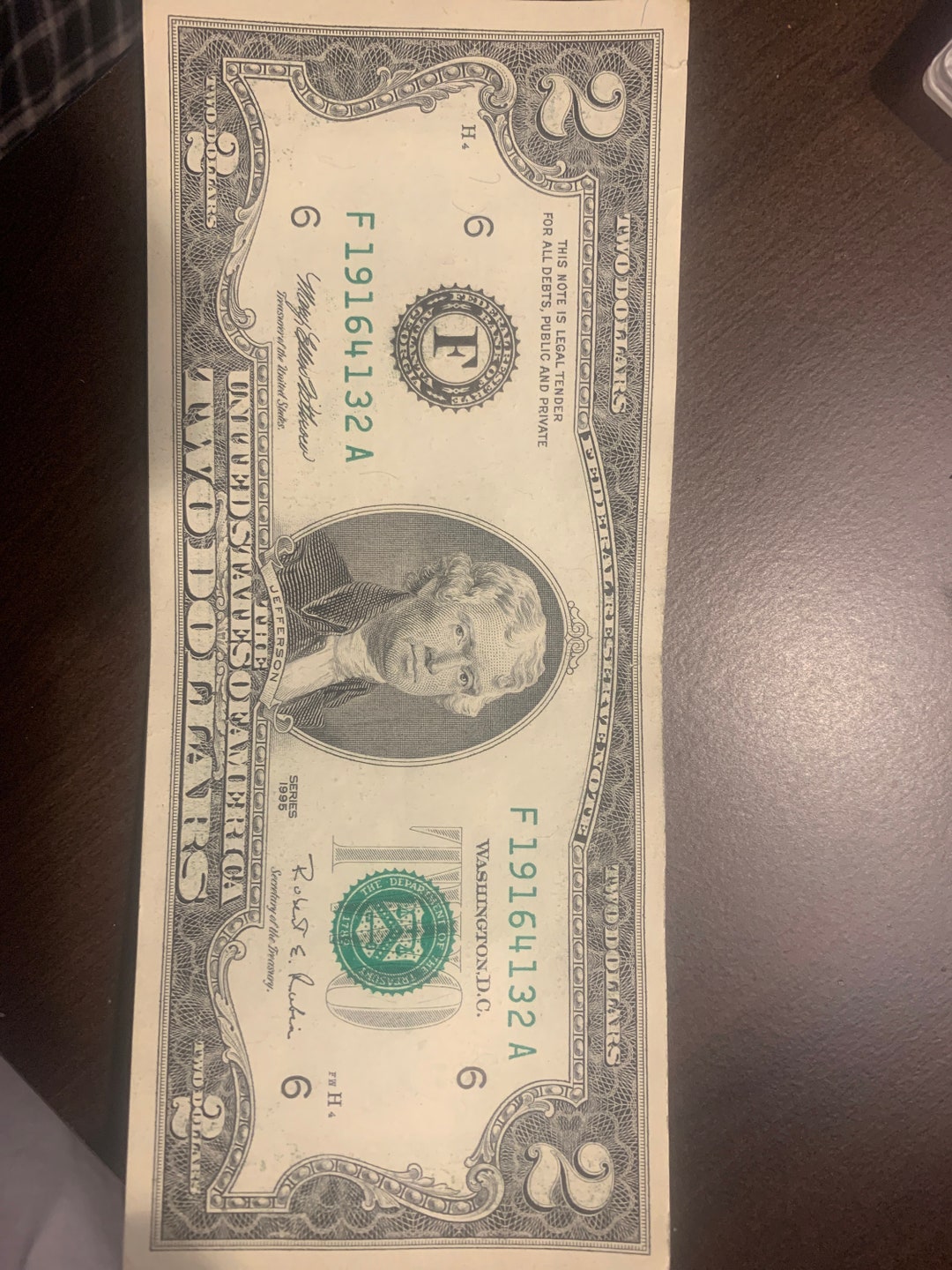 how much is a series 1995 2 dollar bill worth