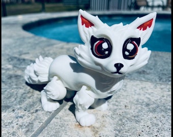 Cute 3D Articulated Artic Fox Fidget Toy - 3D Printed Animal