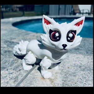 Cute 3D Articulated Artic Fox Fidget Toy - 3D Printed Animal